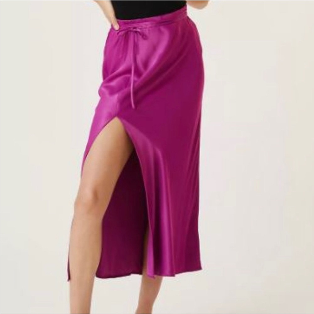 Anthropologie Slim Slip Midi Skirt size L